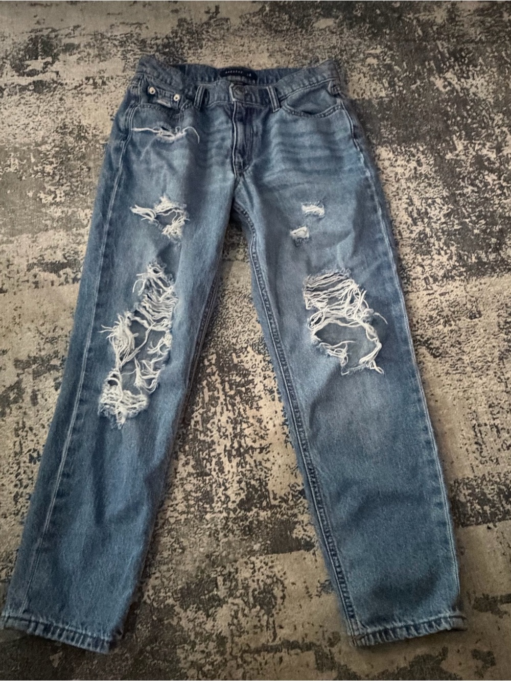 Aeropostale Distressed Light Blue Mom Jeans